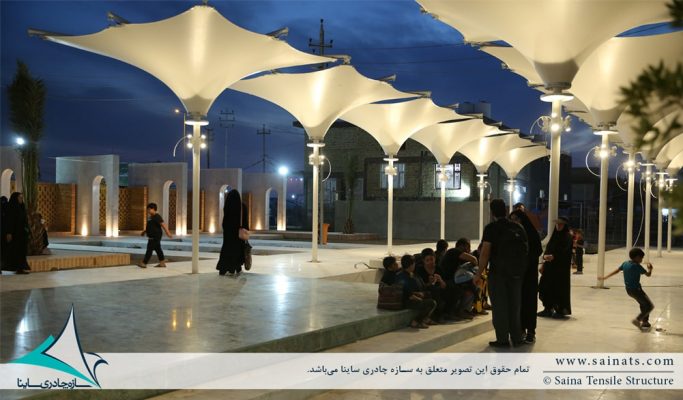 اجرای سایبان چادری دکوراتیو در کربلا ، عراق