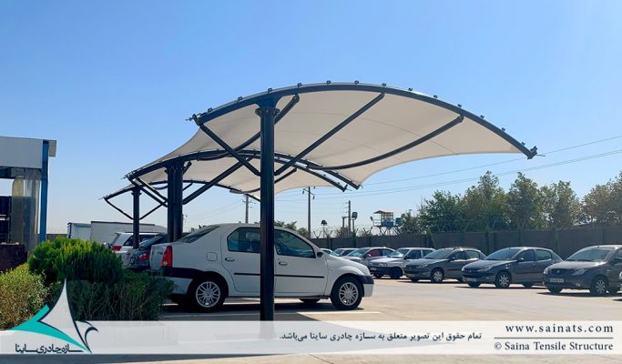 اجرای سایبان پارکینگ ماشین کارخانه الکتروژن