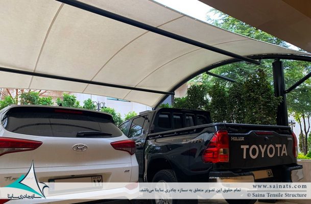 پروژه اجرای سایبان پارکینگ خودرو ویلا در مشهد