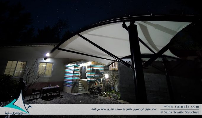 طراحی سایبان پارکینگ ویلا رشت
