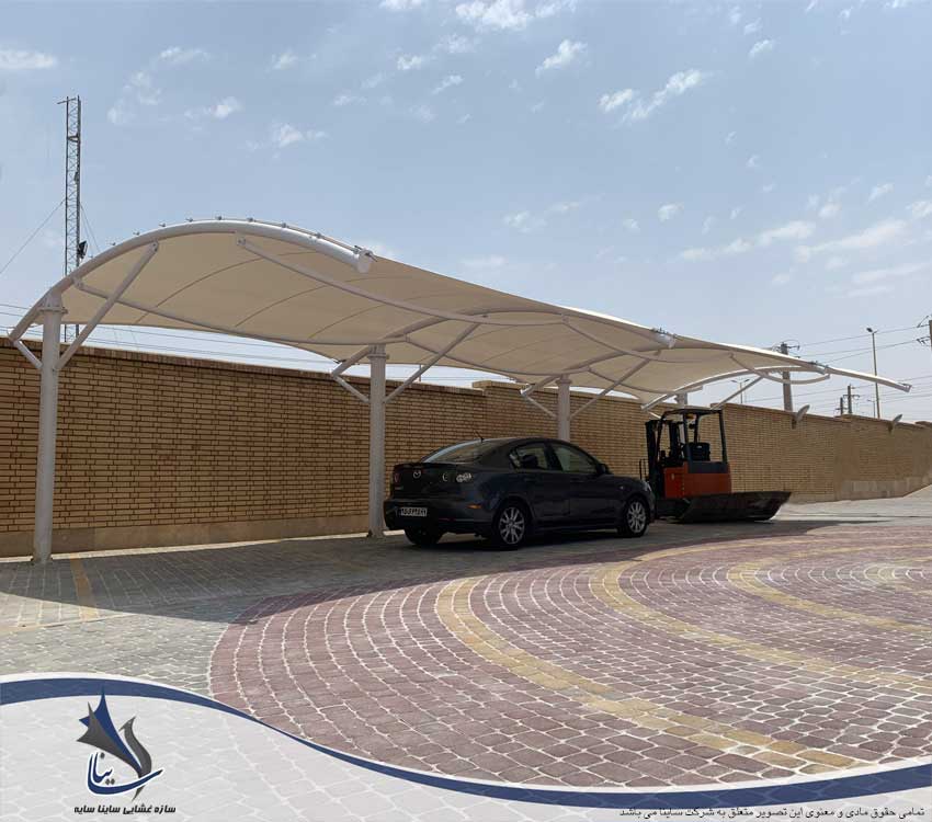 طراحی و اجرای سایبان پارکینگ صنعتی در شهرک شمس آباد