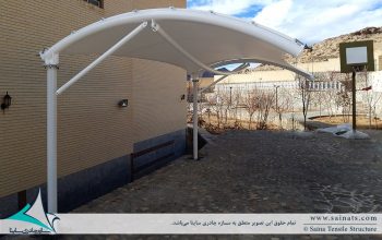 طراحی و اجرای سایبان پارکینگ ویلا در یزد