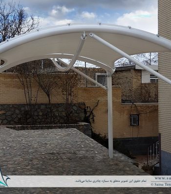 طراحی و اجرای سایبان پارکینگ ویلا در یزد