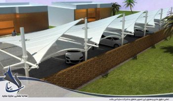 طراحی سایبان چادری پارکینگ در جزیره خارک