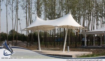 اجرای پروژه آلاچیق چادری ویلا طرح خیمه دو قله