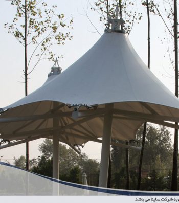 اجرای پروژه آلاچیق چادری ویلا طرح خیمه دو قله در رشت