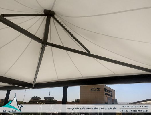 طراحی و اجرای سقف چادری کافه رستوران ایزار