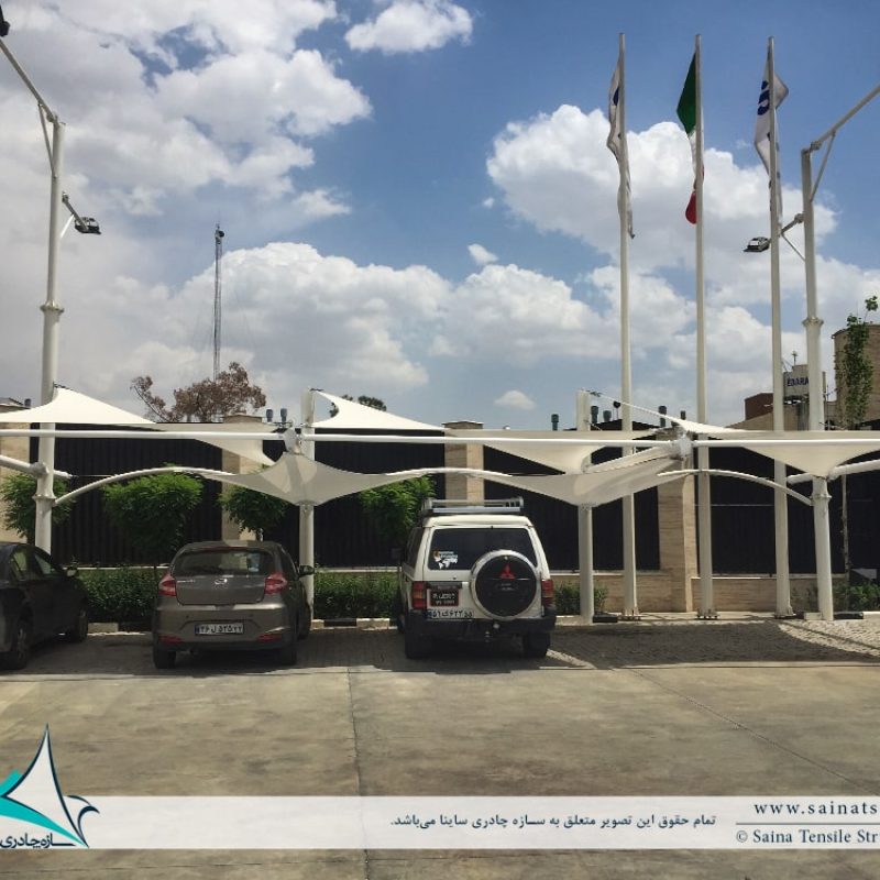 اجرای سایبان پارکینگ اتومبیل کارخانه لفاف زرین