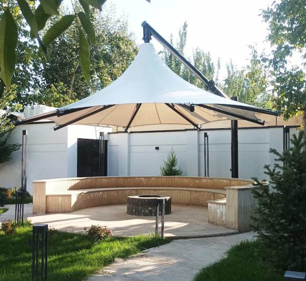 Fabric-hanging-gazebo-آلاچیق-پیش-مهندسی-سایبان-پارچه-ای