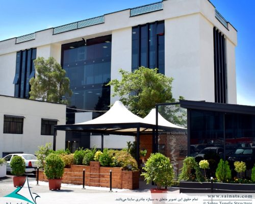 پروژه اجرای سقف چادری کافه رستوران در مجتمع نوآوری دانشگاه شریف