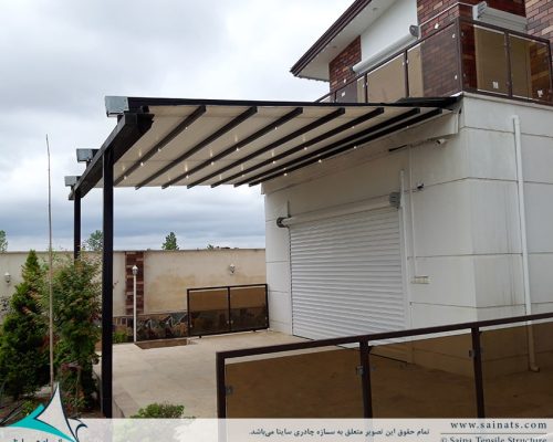 اجرای سقف متحرک پارچه ای ویلا گیلان