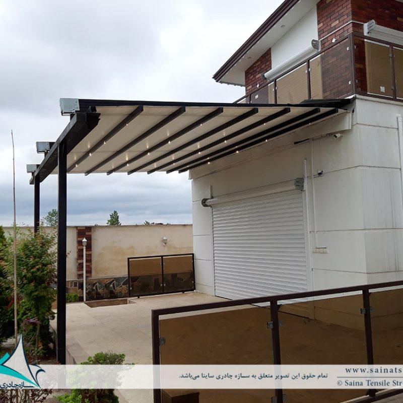 اجرای سقف متحرک پارچه ای ویلا گیلان