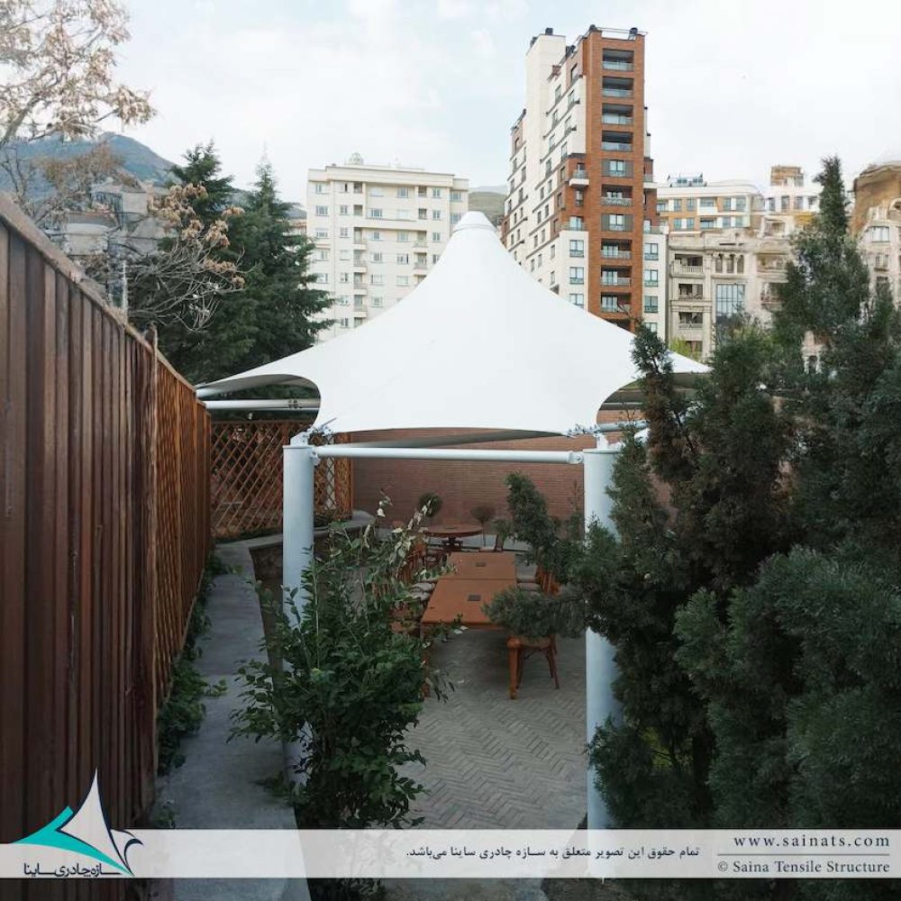 office-yard-gazebo-سایبان-پارچه-ای-حیاط-اداره
