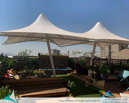 سایبان روفگاردن به فرم خیمه دو قله