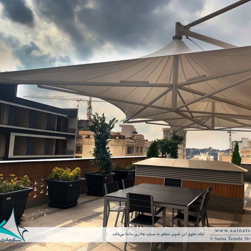 اجرای سایبان پارچه ای روفگاردن