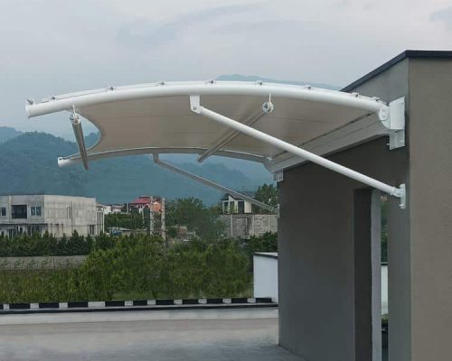 tensile-fabric-roof-garden-سایبان-ورودی-روف-گاردن-متل-قو