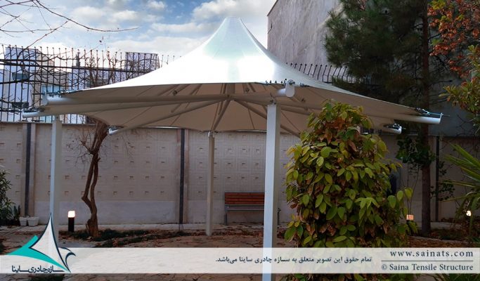 طراحی آلاچیق چادری ساختمان مسکونی در شیراز