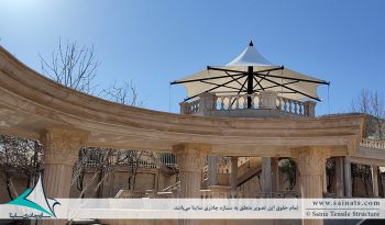 پروژه اجرای آلاچیق پارچه ای ویلا در شهرک صدرا شیراز
