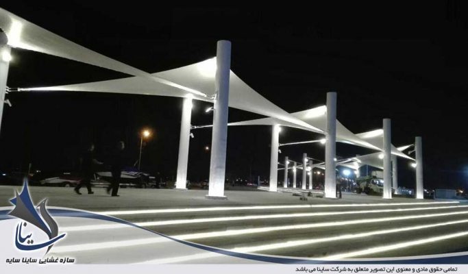 طراحی و اجرای سایبان چادری طرح کایت در بوشهر