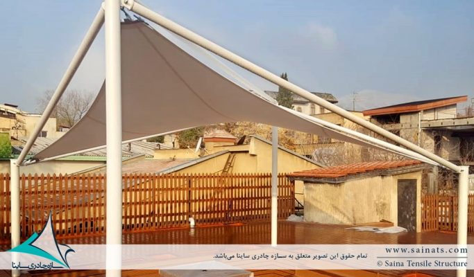طراحی و اجرای سایبان چادری روفگاردن در شهرک غرب