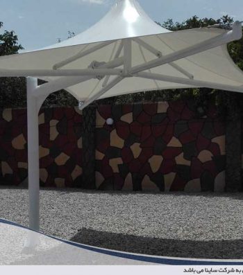 پروژه اجرای سایبان چادری استخر طرح سانشید در باغ شهریار