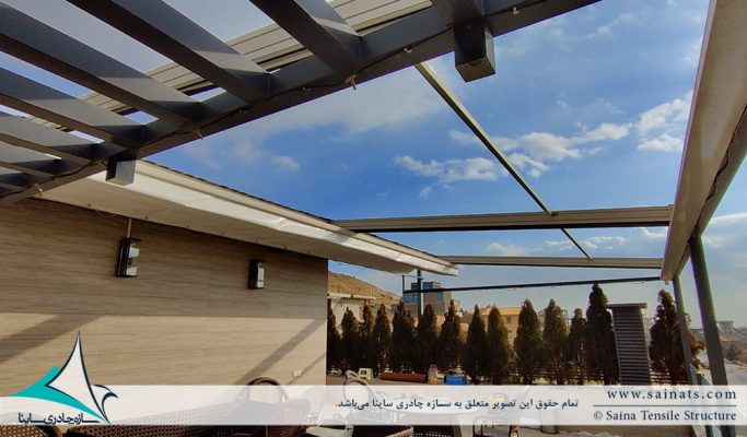 اجرای پروژه سایبان متحرک تراس در بومهن