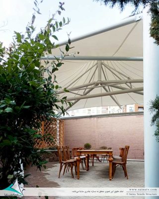 office-yard-gazebo-سایبان-پارچه-ای-حیاط-اداره