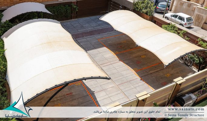 سایبان پارکینگ مجتمع مسکونی در اصفهان