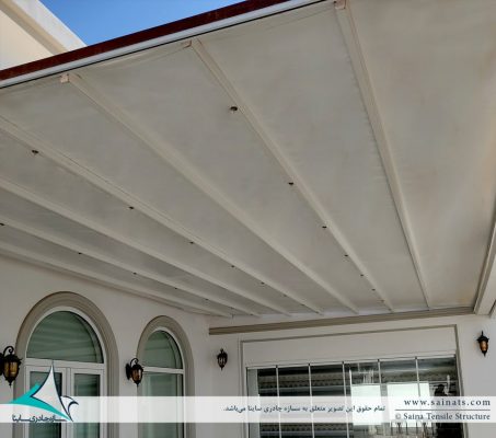 سقف متحرک چادری ویلا در یزد