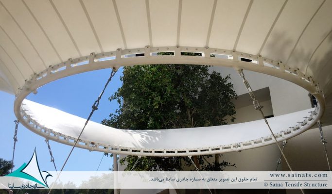 سازه پارچه ای ورودی دانشکده در دانشگاه بوشهر