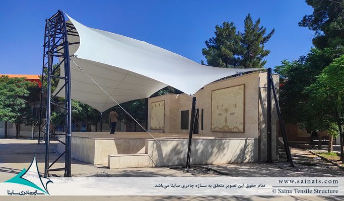 پروژه سایبان جایگاه نمایش در بوستان مادر کرمان