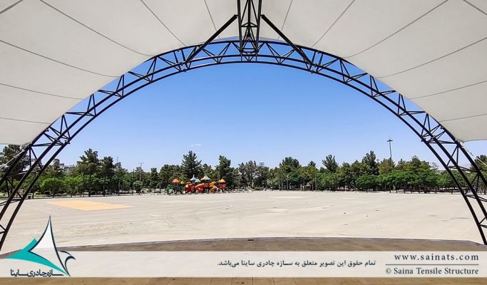 اجرای سایبان جایگاه نمایش در کرمان