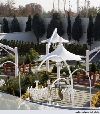 پروژه اجرای سایبان چادری طرح سان شید در باغ تالار تاج