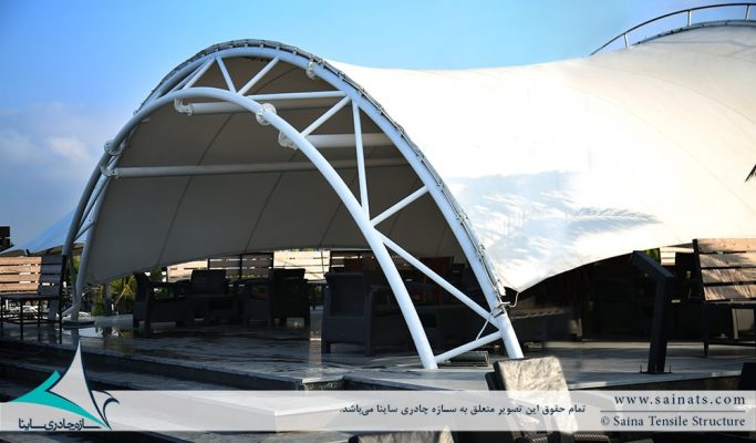 پروژه طراحی و اجرای سایبان رستوران فضای باز دریاکنار