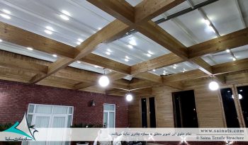 طراحی و اجرای سقف متحرک پارچه ای تراس در چهاردانگه
